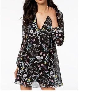 BCBGeneration Medium Floral Print Bow Back Mini Dress